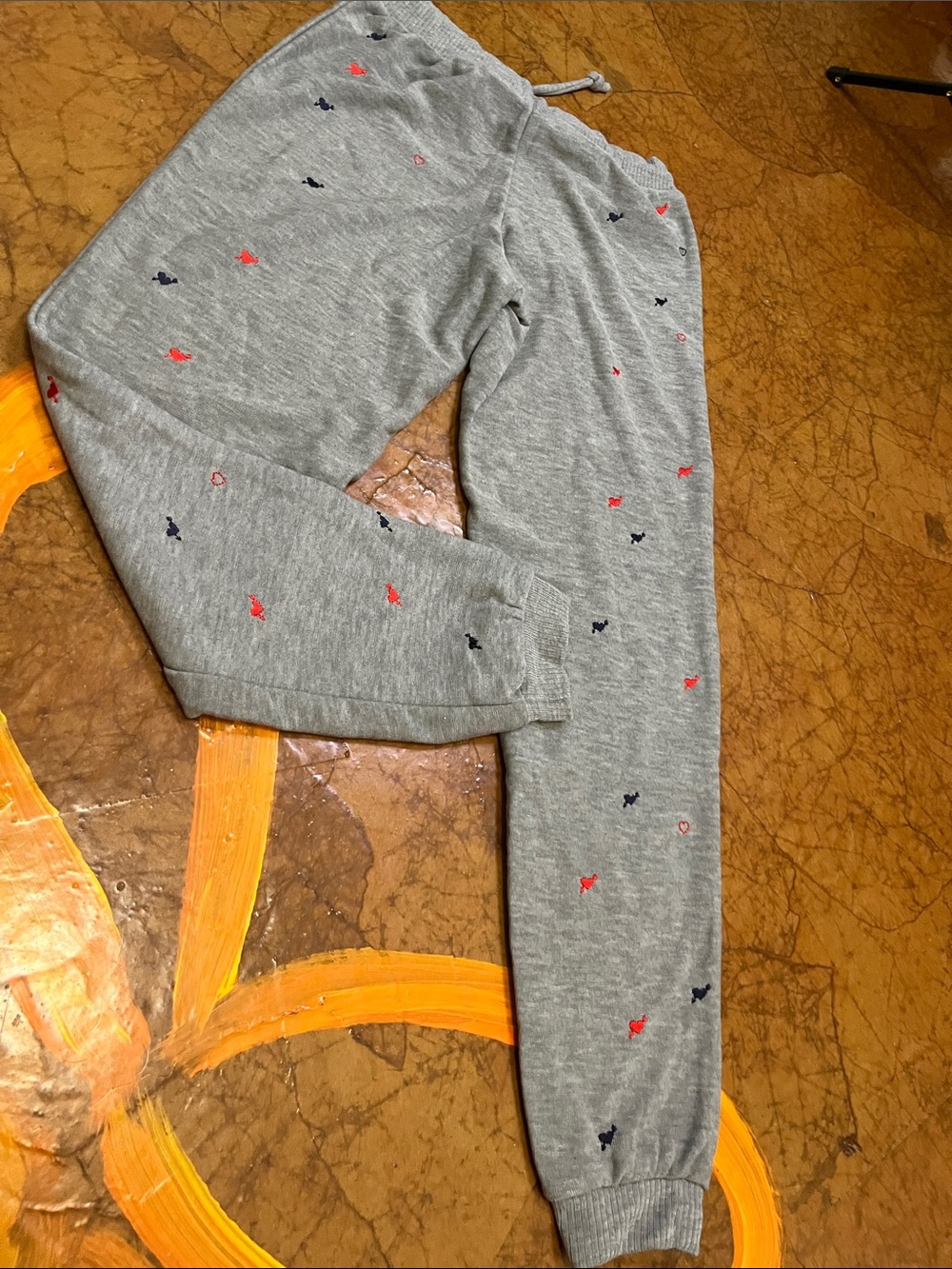 NEW Chaser Hearts and Arrows Grey Jogger Sweatpants Sz Small Womens - Picture 8 of 10